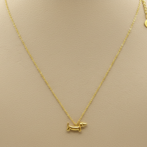 Collier Pendentif Teckel Doré