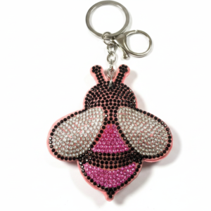 Porte-clés et Bijou de Sac Abeille Scintillante